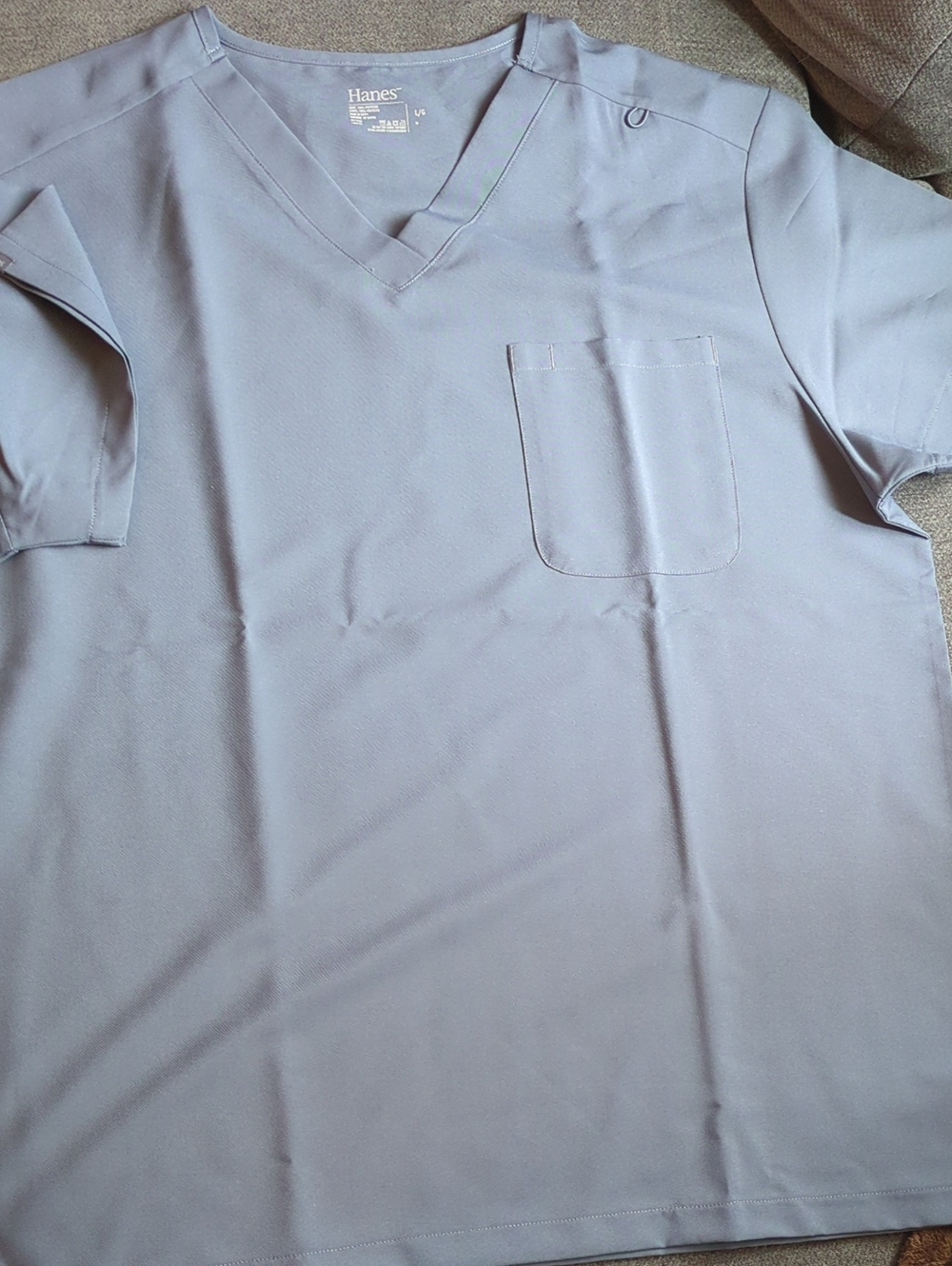 Hanes Grey V-Neck Pocket Shirt